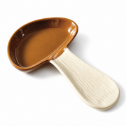 GreatFamily Mushroom Spoon Rest — Brown — white-background product view 2; AI-assisted image