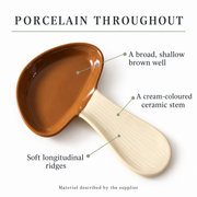 GreatFamily Mushroom Spoon Rest — Brown — dimensions, composition or care information 5; AI-assisted image