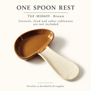 GreatFamily Mushroom Spoon Rest — Brown — dimensions, composition or care information 6; AI-assisted image