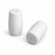 Rollin White Salt & Pepper Shakers — Pair — white-background product view 3; AI-assisted image
