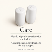 Rollin White Salt & Pepper Shakers — Pair — dimensions, composition or care information 6; AI-assisted image