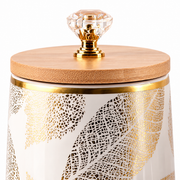 GreatFamily Leaf Jar with Bamboo Lid — 610 mL — white-background product view 2; AI-assisted image
