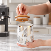 GreatFamily Leaf Jar with Bamboo Lid — 610 mL — styled use illustration; props and additional pieces excluded 7; AI-assisted image