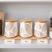 GreatFamily Leaf Jar with Bamboo Lid — 610 mL — styled use illustration; props and additional pieces excluded 9; AI-assisted image