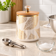 GreatFamily Leaf Jar with Bamboo Lid — 610 mL — styled use illustration; props and additional pieces excluded 11; AI-assisted image