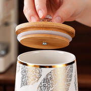 GreatFamily Leaf Jar with Bamboo Lid — 610 mL — styled use illustration; props and additional pieces excluded 12; AI-assisted image