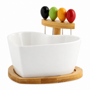 GreatFamily Heart Bowl with Bamboo Stand — white-background product view 1; AI-assisted image