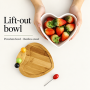 GreatFamily Heart Bowl with Bamboo Stand — dimensions, composition or care information 5; AI-assisted image