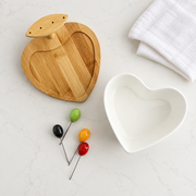GreatFamily Heart Bowl with Bamboo Stand — styled use illustration; props and additional pieces excluded 11; AI-assisted image