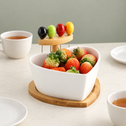 GreatFamily Heart Bowl with Bamboo Stand — styled use illustration; props and additional pieces excluded 12; AI-assisted image