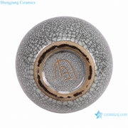 Shengjiang Charcoal Crackle Vase — white-background product view 3; AI-assisted image