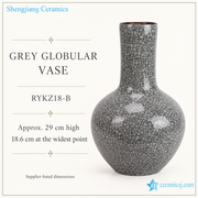 Shengjiang Charcoal Crackle Vase — dimensions, composition or care information 4; AI-assisted image