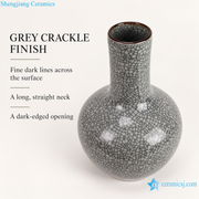 Shengjiang Charcoal Crackle Vase — dimensions, composition or care information 5; AI-assisted image