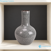 Shengjiang Charcoal Crackle Vase — styled use illustration; props and additional pieces excluded 12; AI-assisted image