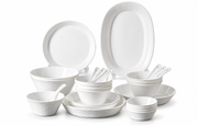 SONGFA White Dinnerware Set — 28 Pieces — white-background product view 1; AI-assisted image