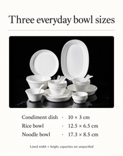 SONGFA White Dinnerware Set — 28 Pieces — dimensions, composition or care information 5; AI-assisted image