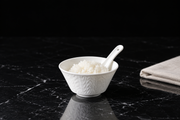 SONGFA White Dinnerware Set — 28 Pieces — styled use illustration; props and additional pieces excluded 7; AI-assisted image