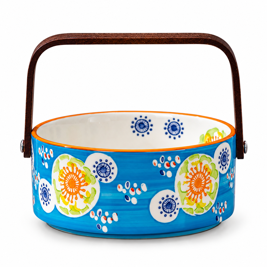 SONGFA Starry Floral Basket — white-background product view 1; AI-assisted image