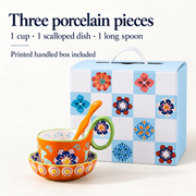 SONGFA Orange Breakfast Set — Three Pieces — dimensions, composition or care information 4; AI-assisted image