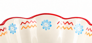 SONGFA Floral Handled Bowl — Red — white-background product view 2; AI-assisted image