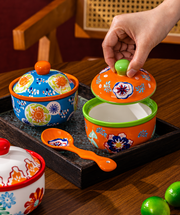SONGFA Orange Lidded Pot — 400 mL — styled use illustration; props and additional pieces excluded 8; AI-assisted image