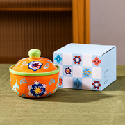 SONGFA Orange Lidded Pot — 400 mL — styled use illustration; props and additional pieces excluded 12; AI-assisted image