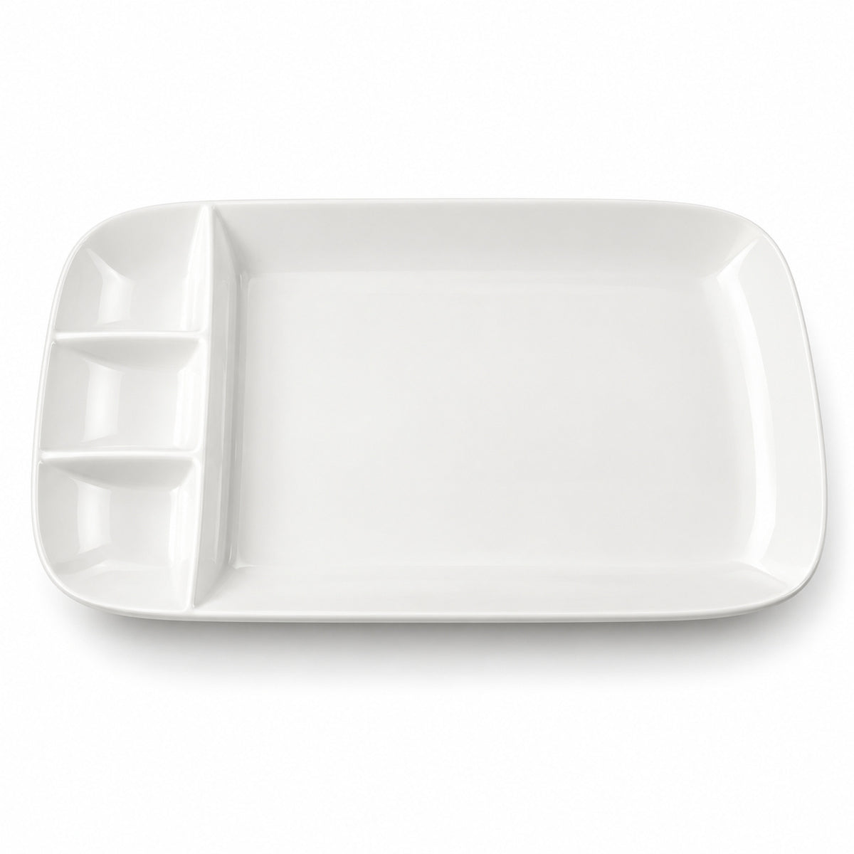 AI-assisted illustration of Ivory Four-Compartment Plate, catalog main view.