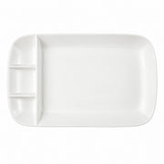 AI-assisted illustration of Ivory Four-Compartment Plate, catalog top view.