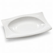 AI-assisted illustration of Ivory Swept-Corner Serving Dish, catalog main view.