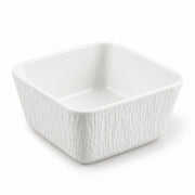 AI-assisted illustration of White Textured Square Bowl, white hero view.