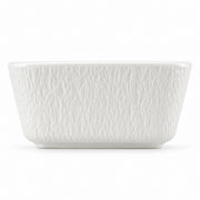 AI-assisted illustration of White Textured Square Bowl, white profile view.