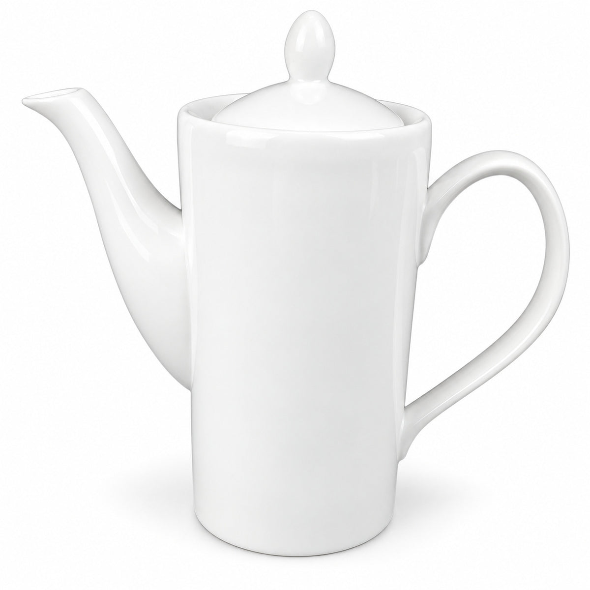 AI-assisted illustration of Ivory Lidded Coffee Pot, white hero view.