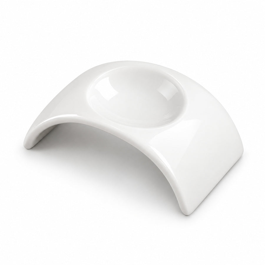 AI-assisted illustration of Ivory Arch Appetizer Dish, catalog oblique view.