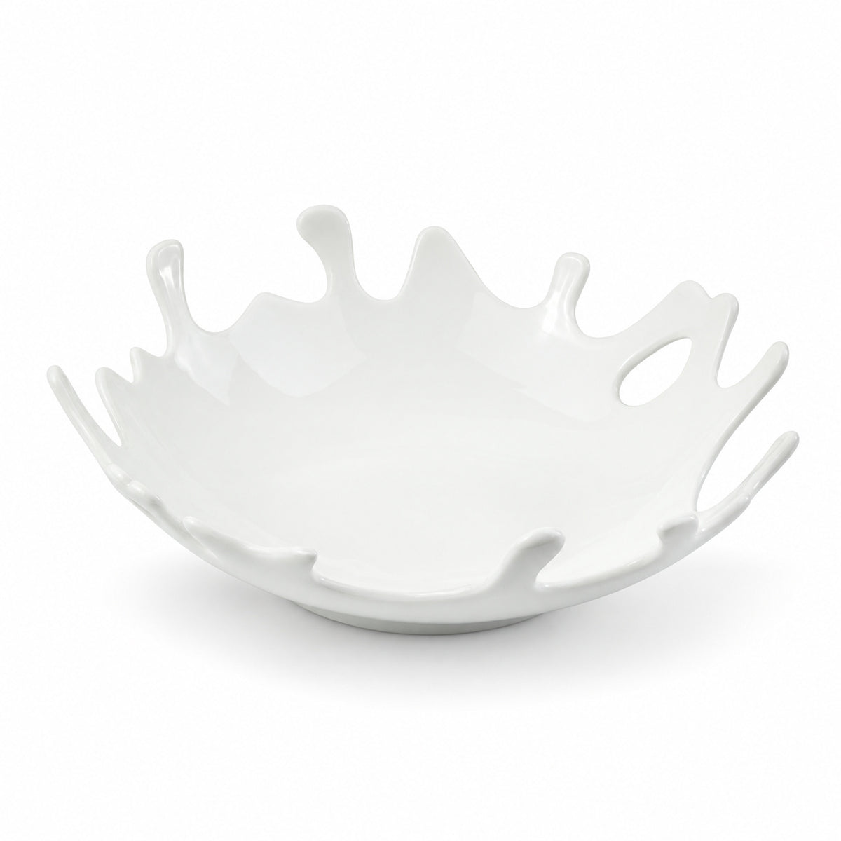 AI-assisted illustration of Coral-Rim White Serving Bowl, empty hero view.