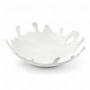 AI-assisted illustration of Coral-Rim White Serving Bowl, empty hero view.