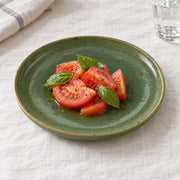 AI-assisted concept image of forest breakfast plate: styled setting view; food and props are not included.