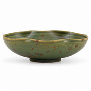 AI-assisted concept image of forest petal serving bowl: side profile.