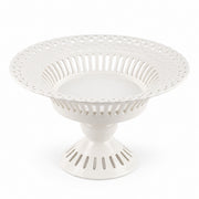AI-assisted concept image of ivory openwork pedestal compote: overall product view.