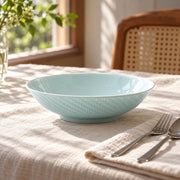AI-assisted concept image of qingbai grain relief deep plate: styled editorial view; food and props are not included.