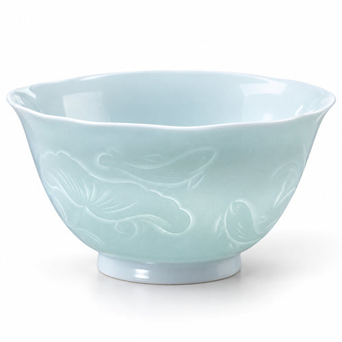 AI-assisted concept image of qingbai lotus noodle bowl: a second view of the form.
