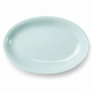 AI-assisted concept image of qingbai oval serving platter: overall product view.