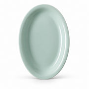 AI-assisted concept image of qingbai oval serving platter: detail of the surface and outline.