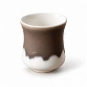 AI-assisted concept image of cocoa & cream handleless cup: overall product view.