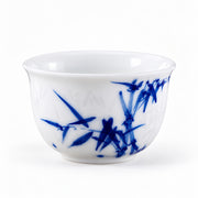 AI-assisted concept detail of one cup from the Bamboo Linglong eight-piece tea set.