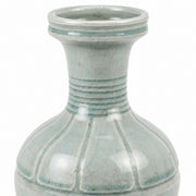 AI-assisted concept image of pale green ring-neck vase: detail of the surface and outline.